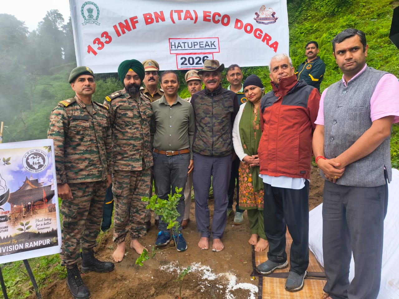 133 ईको टास्क फोर्स ने हाटू पीक, नारकंडा में उच्च हिमालयी वृक्षारोपण अभियान का सफल समापन किया